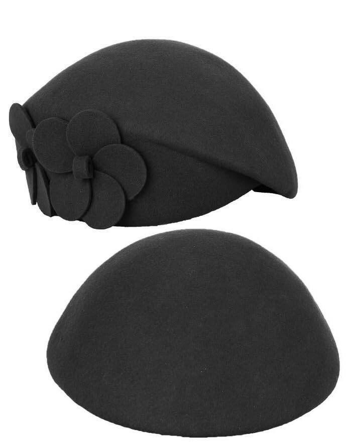 INOGIH Wool Blend French Beret Hat for Women Solid Beanie Cap Stretchable Winter Warm Beret - 18