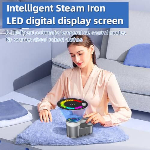 Intelligent Steam Ironing Machine-6 Adjustable Modes.Travel Steamer Mini Iron for Clothes,Foldable Travel Iron Mini Steamer,Rotatable&Portable Steamer, Small Iron for Home and Travel.(110v) - 3