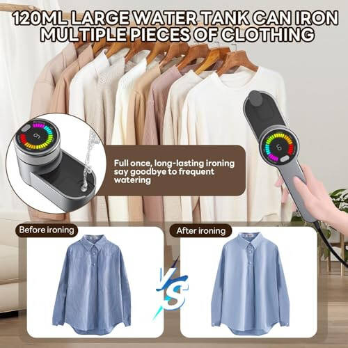 Intelligent Steam Ironing Machine-6 Adjustable Modes.Travel Steamer Mini Iron for Clothes,Foldable Travel Iron Mini Steamer,Rotatable&Portable Steamer, Small Iron for Home and Travel.(110v) - 6