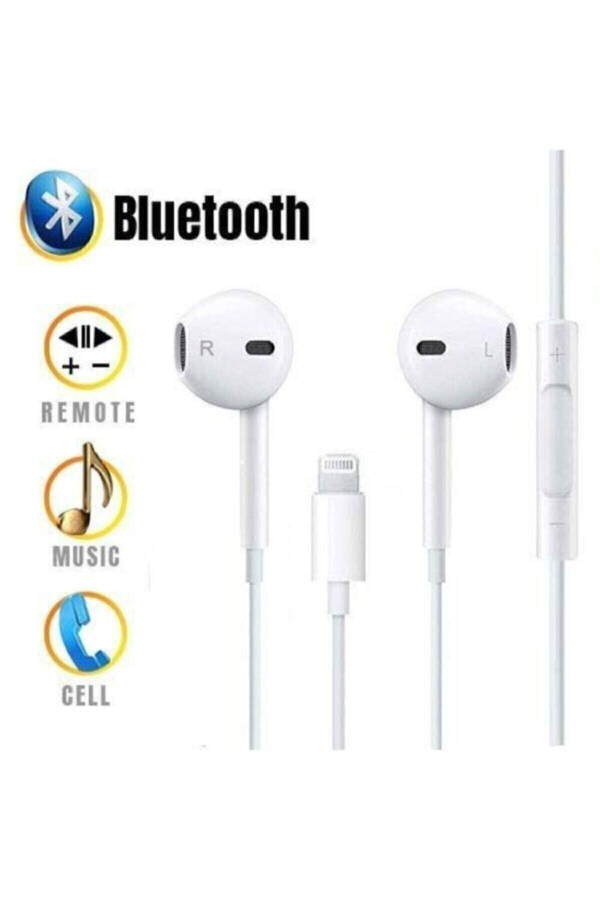 Ios 7 8 Plus X Xr Xs Max 11 Lightning Earphone Bluetooth Headset - 5