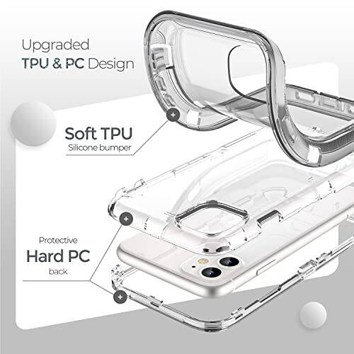 iPhone 11 bilan mos keladigan ORIbox korpusi, og'ir vaznli zarbaga chidamli, tushishga qarshi shaffof - 3