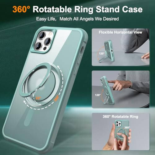 iPhone 12/12 Pro Case with 360° Rotatable Magnetic Ring Stand [Military Grade Protection] - 2