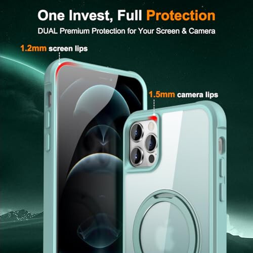 iPhone 12/12 Pro Case with 360° Rotatable Magnetic Ring Stand [Military Grade Protection] - 7