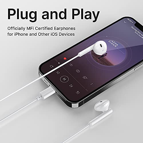 iPhone Headphones, Wired Lightning Headphones for iPhone 13 14 12 Pro Max MFi Certified Lightning Earbuds with Microphone & Volume Control for 11 XR SE - 3