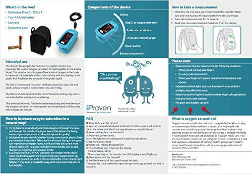 iProven Pulse Oximeter Fingertip - Blood Oxygen (O2) Saturation Level Monitor - with Heart Rate Detection - Oximetro De Pulso - Finger Oximeter with Pulse Indicator - Best Accuracy by OXI-27 Blue - 6