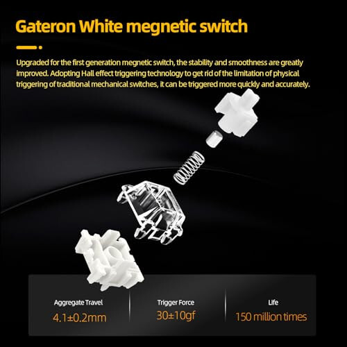 IROK ND75 Rapid Trigger Magnetic Switch Mechanical Keyboard TKL 75% Hot Swapped RGB Backlight Programmable Wired Gaming Keyboard for Win/Mac Gamer-White - 3