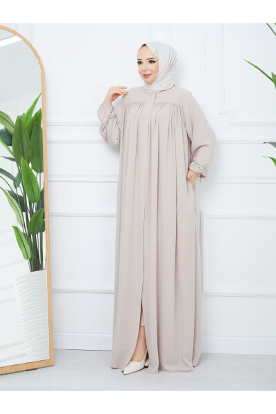 Islamic Modest Ferace Robe with Drawstring, Medina Silk, Full Coverage - 2