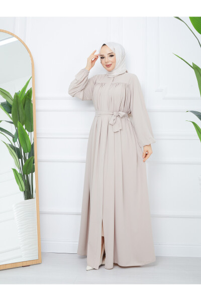 Islamic Modest Ferace Robe with Drawstring, Medina Silk, Full Coverage - 11