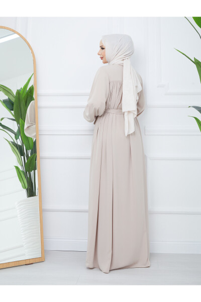 Islamic Modest Ferace Robe with Drawstring, Medina Silk, Full Coverage - 14