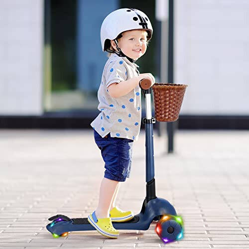 iSporter 3-Wheeled Toddler Scooter for Kids Ages 2-5, Toddlers Age 3-5 Year Old Boys and Girls- Kid Three Wheel Scooters with LED Light Up Wheels, Lean to Steer, and Height Adjustable - 6