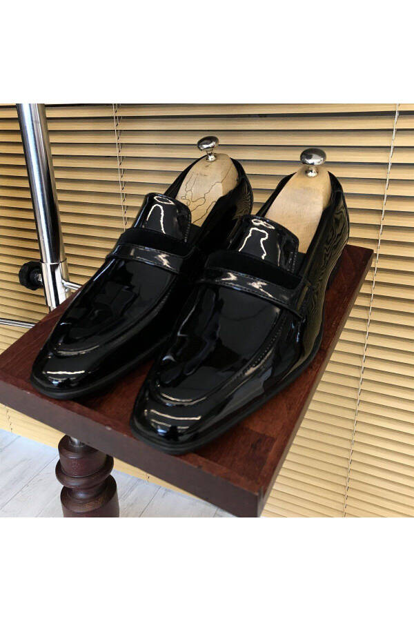 Italian Style Groom Men's Patent Leather Shoes Black T4819 - 6