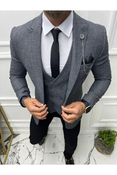 Italian Style Slim Fit Narrow Cut Blazer Vest - 1