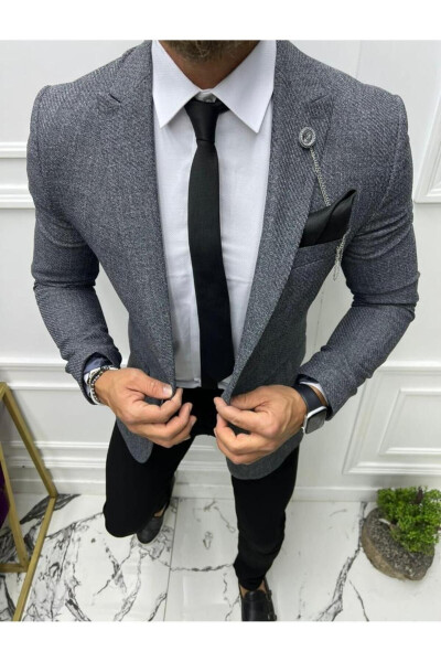 Italian Style Slim Fit Narrow Cut Blazer Vest - 2