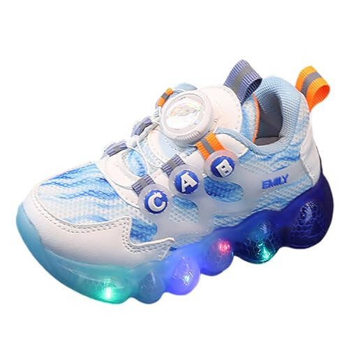 IWIHMIV Toddler Girl Tennis Shoes Light Up Toddler Boys & Girls Shoes Kids Running/Walking Breathable Lightweight Sports Shoes - 1