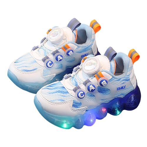 IWIHMIV Toddler Girl Tennis Shoes Light Up Toddler Boys & Girls Shoes Kids Running/Walking Breathable Lightweight Sports Shoes - 3