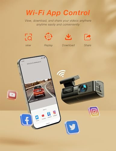 iZEEKER 2.5K Dash Cam WiFi Araç Kamerası, Mini Araç Kamerası 1440P Ön Kamera Uygulama ile, Ücretsiz 32GB Kart, Gece Görüşü, WDR, G-Sensör, Döngü Kaydı, 24 Saat Park Modu Desteği - 5