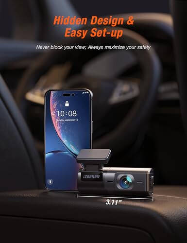 iZEEKER 2.5K Dash Cam WiFi Dash Camera for Cars, Mini Car Camera 1440P Front Dashcams with App, Free 32GB Card, Night Vision, WDR, G-Sensor, Loop Recording, 24H Parking Mode Supports - 6