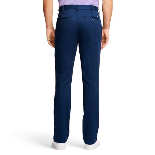 IZOD Erkek Amerikan Chino Düz Ön Cepli Düz Kesim Pantolon - 4