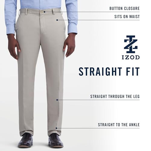 IZOD Men's American Chino Flat Front Straight Fit Pant - 6