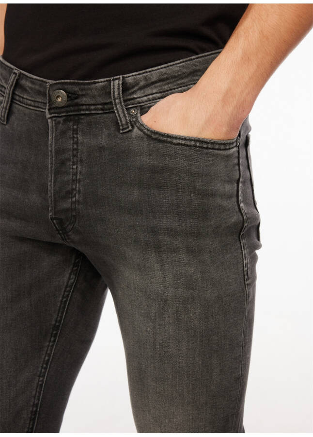 Jack & Jones 12159030_JJIGLENN Siyah Erkek Düşük Bel Slim Fit Denim Pantolon - 9