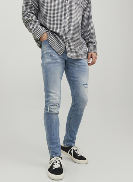 Jack & Jones 12229202_JJIGLENN JJBLAIR GE 202 No Mavi Erkek Düşük Bel Slim Fit Denim Pantolon - 2