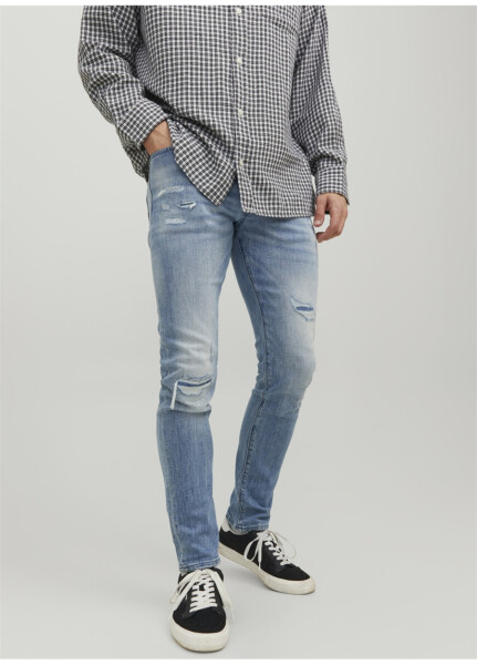 Jack & Jones 12229202_JJIGLENN JJBLAIR GE 202 No Mavi Erkek Düşük Bel Slim Fit Denim Pantolon - 9