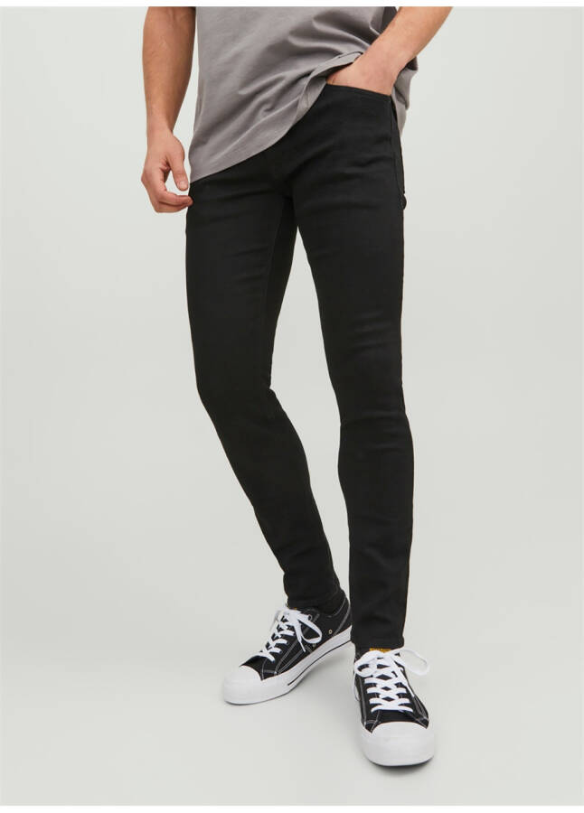 Jack & Jones 12237365_JJILIAM JJORIGINAL MF 773 Black Men's Low Waist Skinny Fit Denim Jeans - 9