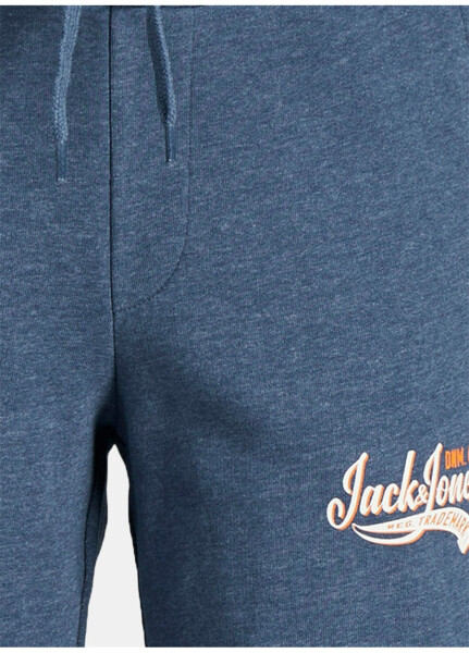 Jack & Jones Bağlamalı Bel Normal Lacivert Erkek Şort JPSTLOGO SWEAT SHORTS 2 COL SN GMS - 5