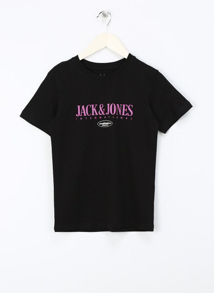 Jack & Jones Baskılı Siyah Erkek T-Shirt JORLUCCA FASTRUNNER1 TEE SS CREW JN - 1