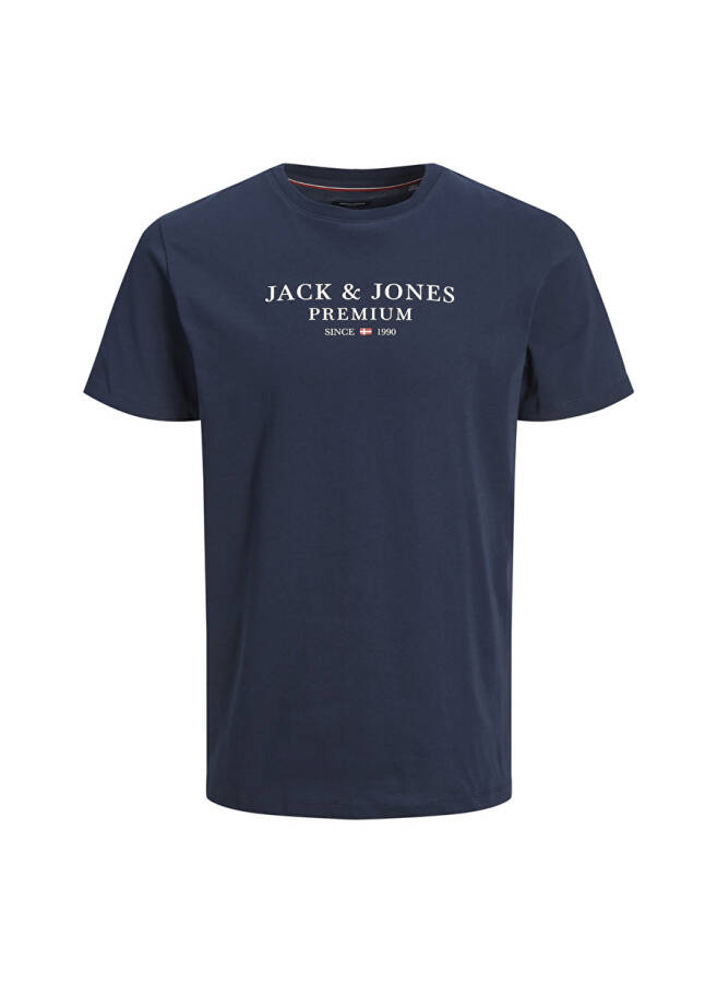 Jack & Jones Bisiklet Yaka Düz Lacivert Erkek T-Shirt - 4