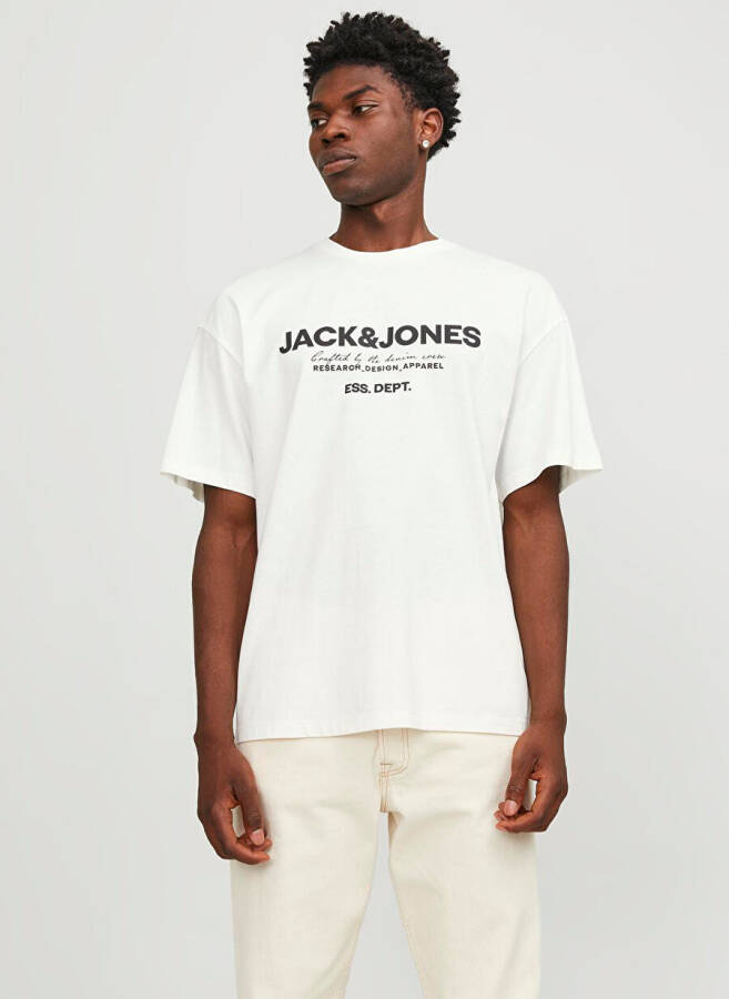 Jack & Jones Bisiklet Yaka Kırık Beyaz Erkek T-Shirt JJGALE TEE SS O-NECK LN - 10