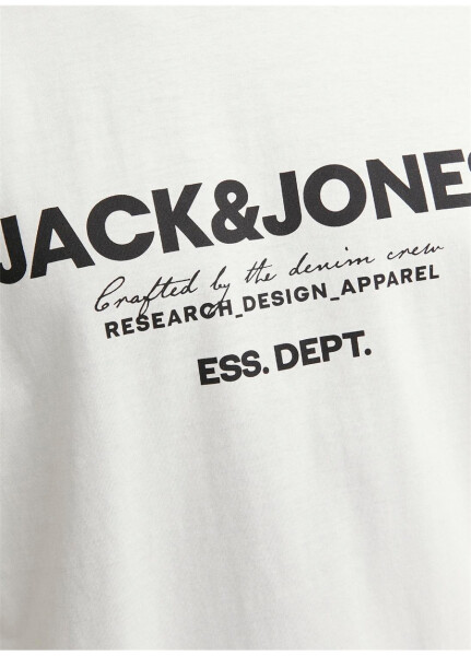 Jack & Jones Bisiklet Yaka Kırık Beyaz Erkek T-Shirt JJGALE TEE SS O-NECK LN - 24