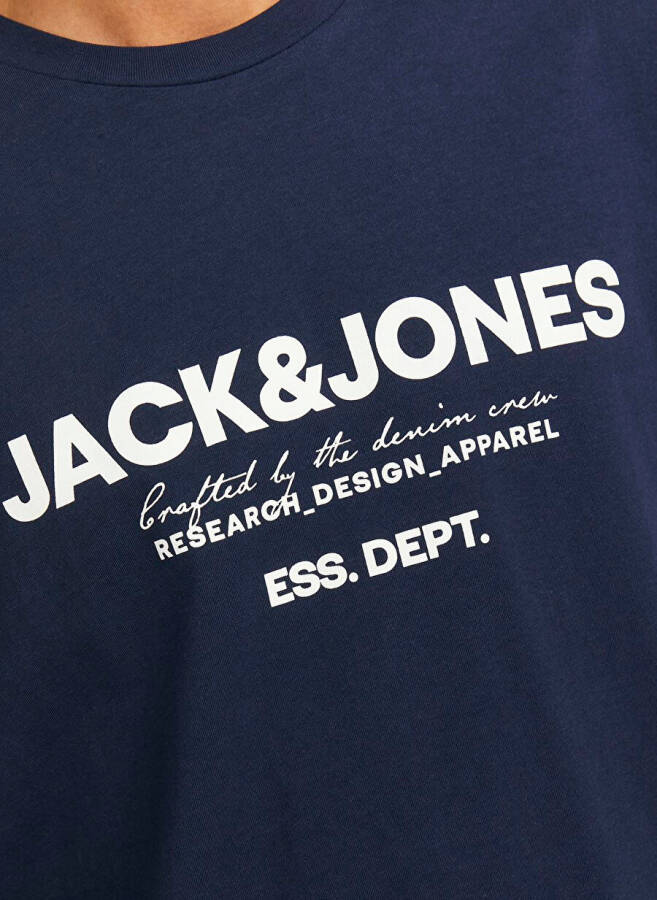 Jack & Jones Bisiklet Yaka Lacivert Erkek T-Shirt JJGALE TEE SS O-NECK LN - 5