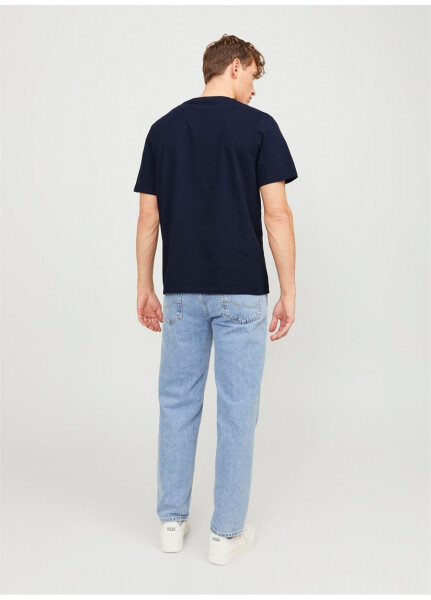 Jack & Jones Bisiklet Yaka Lacivert Erkek T-Shirt JJZURI TEE SS CREW NECK LN - 13