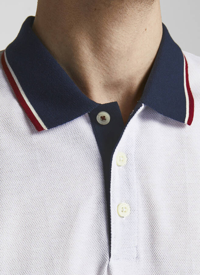 Jack & Jones Düz Kırık Beyaz Erkek Polo Tişört - 5