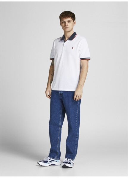 Jack & Jones Düz Kırık Beyaz Erkek Polo Tişört - 11