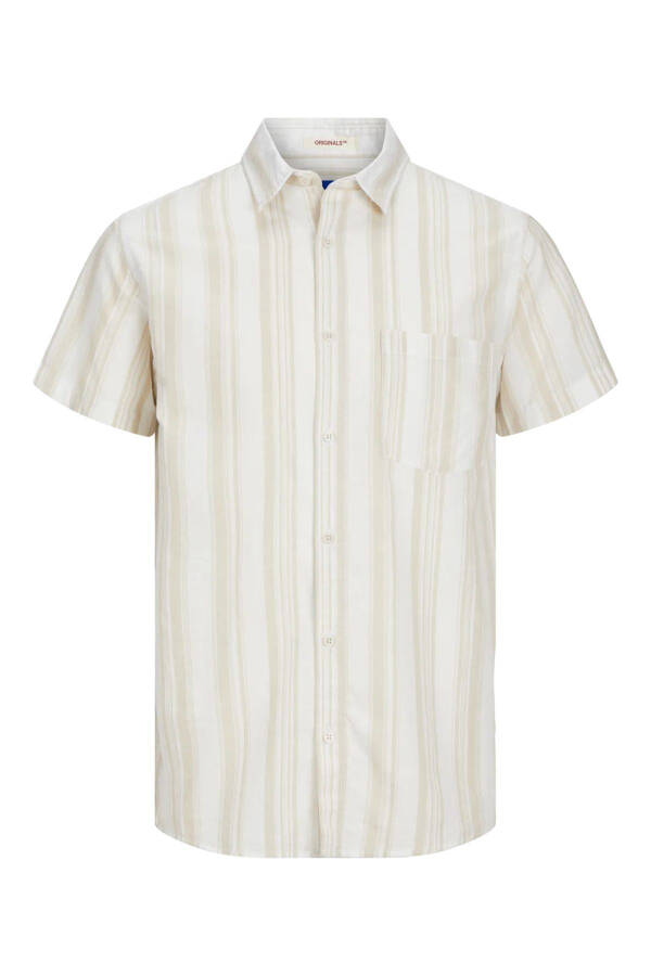 Jack Jones Keten Gömlek 12256299 JORLINEN BLEND STRIPE SHIRT SS LN STYD24 - 1