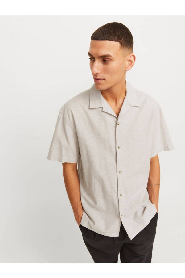 Jack Jones Keten Gömlek JJESUMMER RESORT LINEN BLEND SHIRT SS SN 12248382 - 3