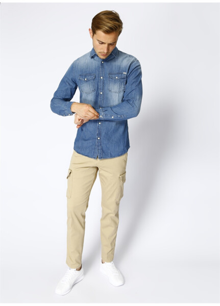 Jack & Jones Mavi Erkek Denim Gömlek - 6