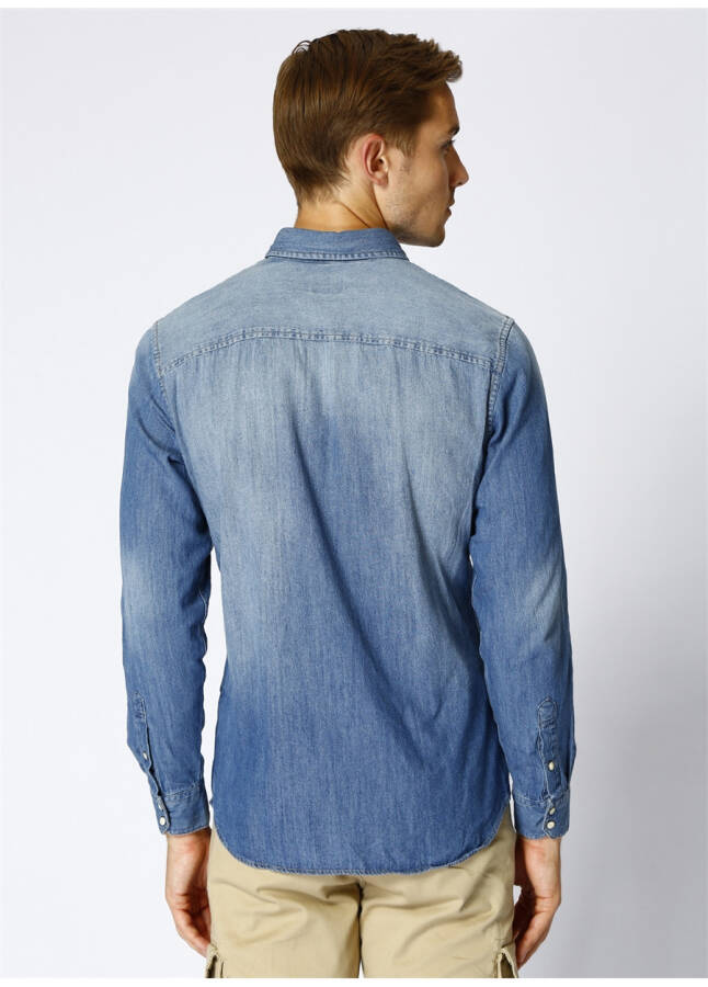 Jack & Jones Mavi Erkek Denim Gömlek - 8