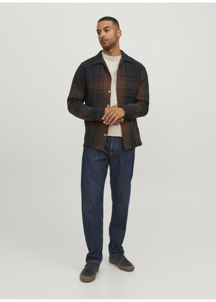 Jack & Jones Rahat Kahve Çizgili Erkek Gömlek JPRBLATONY HEAVY CHECK OVERSHIRT L/ - 8