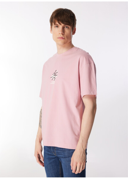 Jack & Jones Round Neck Pink Men's T-Shirt JOREASTER ACTIVITY TEE SS CREW NECK - 1