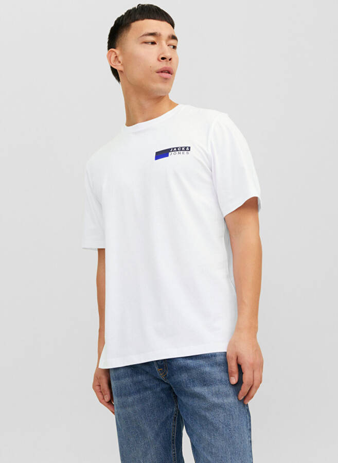 Jack & Jones Yuvarlak Yaka Beyaz Erkek T-Shirt JJECORP LOGO TEE PLAY SS O-NECK NOO - 1