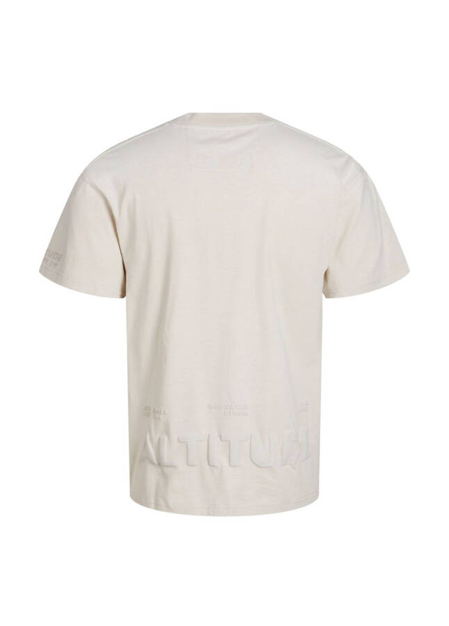 Jack & Jones Yuvarlak Yaka Krem Erkek T-Shirt JCOALTITUDE TEE SS CREW NECK - 4