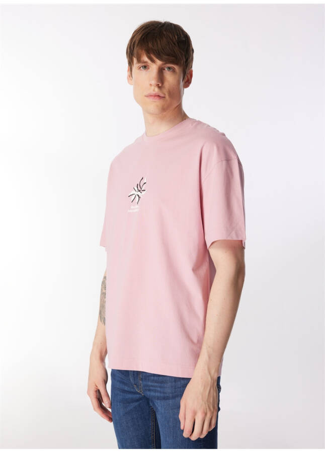 Jack & Jones Yuvarlak Yaka Pembe Erkek T-Shirt JOREASTER ACTIVITY TEE SS CREW NECK - 1