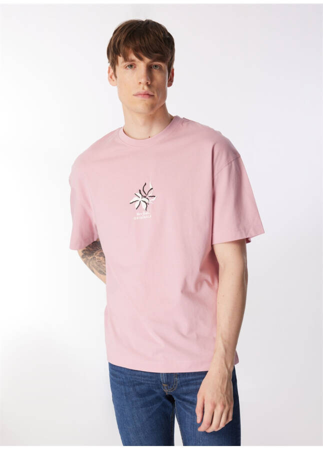 Jack & Jones Yuvarlak Yaka Pembe Erkek T-Shirt JOREASTER ACTIVITY TEE SS CREW NECK - 3