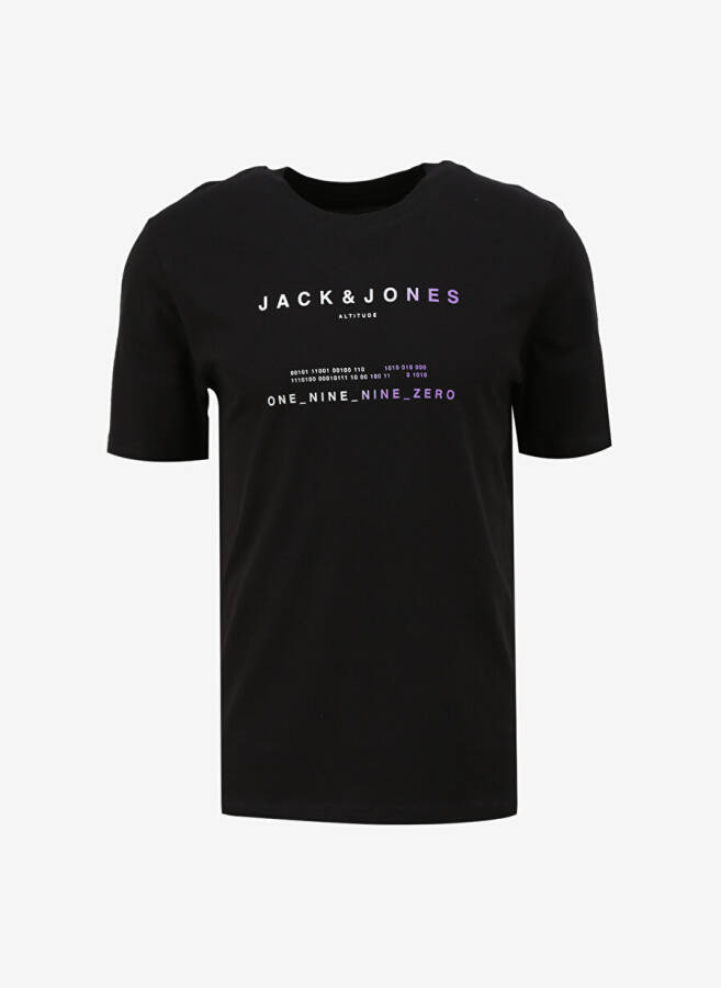 Jack & Jones Yuvarlak Yaka Siyah Erkek T-Shirt JCORIOT TEE SS CREW NECK FST - 1