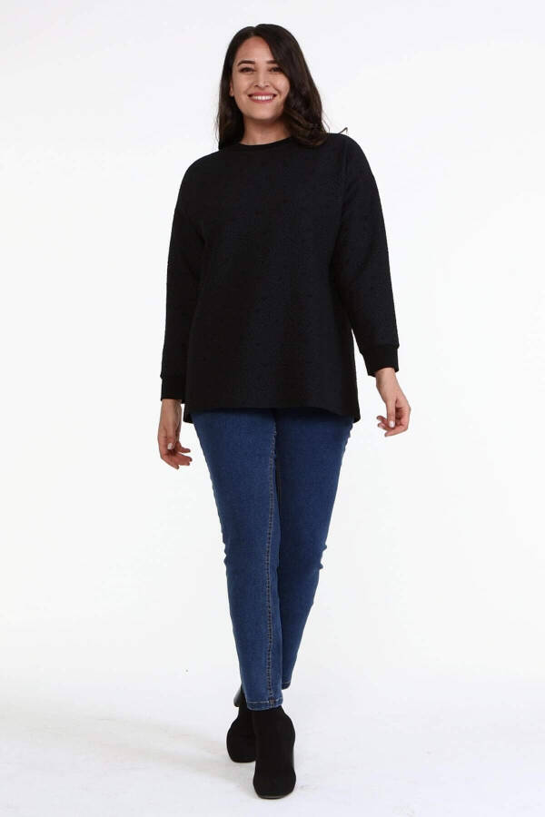 Jacquard Crew Neck Sweatshirt - 4