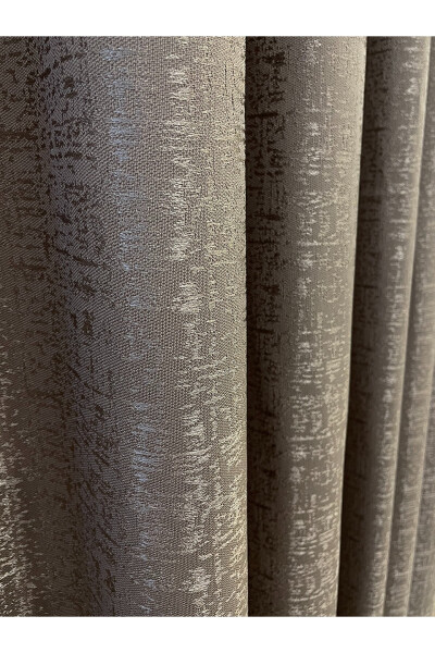 Jacquard Ground Self-Patterned 1/2.5 Pleated Blackout Curtain - Hazelnut Coffee - 9