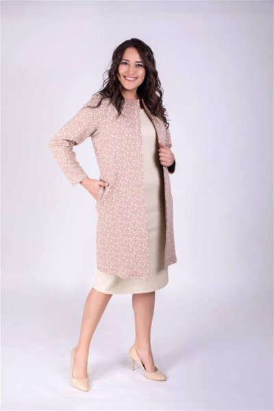 Jacquard Sequin Long Jacket - 1